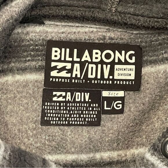 Billabong A/Div. Adventure Division Soft Fleece Button Up Hoodie Men's L Pockets - Picture 6 of 11